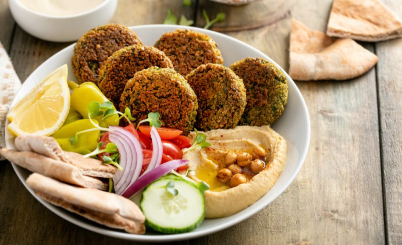 Easy Hummus and Falafel Platter