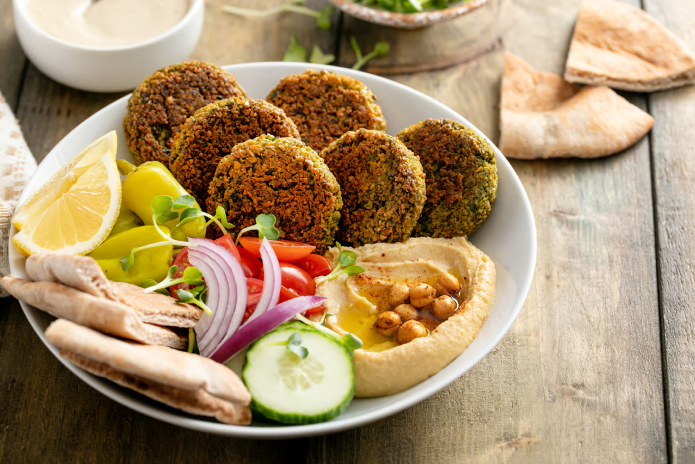 Easy Hummus and Falafel Platter
